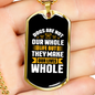 Dogs Make Lives Whole White Necklace Stainless Steel or 18k Gold Dog Tag 24" Chain-Express Your Love Gifts