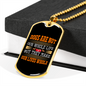 Dogs Make Lives Whole Yellow Necklace Stainless Steel or 18k Gold Dog Tag 24" Chain-Express Your Love Gifts