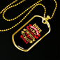 Dogs Make Lives Whole Yellow Pink Necklace Stainless Steel or 18k Gold Dog Tag 24" Chain-Express Your Love Gifts