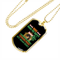 Dogs Make Me Happy Green Necklace Stainless Steel or 18k Gold Dog Tag 24" Chain-Express Your Love Gifts