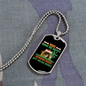 Dogs Make Me Happy Green Necklace Stainless Steel or 18k Gold Dog Tag 24" Chain-Express Your Love Gifts