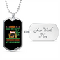 Dogs Make Me Happy Green Necklace Stainless Steel or 18k Gold Dog Tag 24" Chain-Express Your Love Gifts