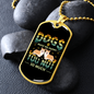 Dogs Make Me Happy Necklace Stainless Steel or 18k Gold Dog Tag 24" Chain-Express Your Love Gifts