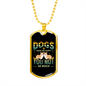 Dogs Make Me Happy Necklace Stainless Steel or 18k Gold Dog Tag 24" Chain-Express Your Love Gifts
