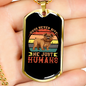 Dogs Never Bite Colors Necklace Stainless Steel or 18k Gold Dog Tag 24" Chain-Express Your Love Gifts