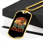 Dogs Never Bite Colors Necklace Stainless Steel or 18k Gold Dog Tag 24" Chain-Express Your Love Gifts