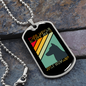 Dogs Never Bite Me Blue Necklace Stainless Steel or 18k Gold Dog Tag 24" Chain-Express Your Love Gifts