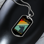 Dogs Never Bite Me Blue Necklace Stainless Steel or 18k Gold Dog Tag 24" Chain-Express Your Love Gifts