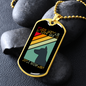 Dogs Never Bite Me Blue Necklace Stainless Steel or 18k Gold Dog Tag 24" Chain-Express Your Love Gifts
