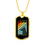Dogs Never Bite Me Blue Necklace Stainless Steel or 18k Gold Dog Tag 24" Chain-Express Your Love Gifts