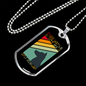 Dogs Never Bite Me Blue Necklace Stainless Steel or 18k Gold Dog Tag 24" Chain-Express Your Love Gifts