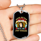 Dogs Never Bite Me Just Humans Colors Necklace Stainless Steel or 18k Gold Dog Tag 24" Chain-Express Your Love Gifts