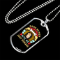 Dogs Never Bite Me Just Humans Colors Necklace Stainless Steel or 18k Gold Dog Tag 24" Chain-Express Your Love Gifts
