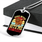 Dogs Never Bite Me Just Humans Necklace Stainless Steel or 18k Gold Dog Tag 24" Chain-Express Your Love Gifts