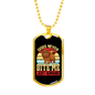 Dogs Never Bite Me Just Humans Necklace Stainless Steel or 18k Gold Dog Tag 24" Chain-Express Your Love Gifts