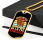 Dogs Never Bite Me Just Humans Necklace Stainless Steel or 18k Gold Dog Tag 24" Chain-Express Your Love Gifts