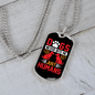 Dogs Never Bite Me Just Humans Red Necklace Stainless Steel or 18k Gold Dog Tag 24" Chain-Express Your Love Gifts