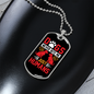 Dogs Never Bite Me Just Humans Red Necklace Stainless Steel or 18k Gold Dog Tag 24" Chain-Express Your Love Gifts