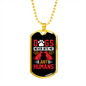 Dogs Never Bite Me Just Humans Red Necklace Stainless Steel or 18k Gold Dog Tag 24" Chain-Express Your Love Gifts