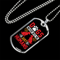 Dogs Never Bite Me Just Humans Red Necklace Stainless Steel or 18k Gold Dog Tag 24" Chain-Express Your Love Gifts