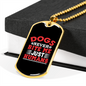 Dogs Never Bite Me Red Necklace Stainless Steel or 18k Gold Dog Tag 24" Chain-Express Your Love Gifts