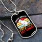 Dogs Never Bite Me White Necklace Stainless Steel or 18k Gold Dog Tag 24" Chain-Express Your Love Gifts