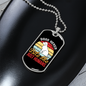 Dogs Never Bite Me White Necklace Stainless Steel or 18k Gold Dog Tag 24" Chain-Express Your Love Gifts