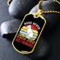 Dogs Never Bite Me White Necklace Stainless Steel or 18k Gold Dog Tag 24" Chain-Express Your Love Gifts