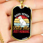 Dogs Never Bite Me White Necklace Stainless Steel or 18k Gold Dog Tag 24" Chain-Express Your Love Gifts