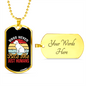 Dogs Never Bite Me White Necklace Stainless Steel or 18k Gold Dog Tag 24" Chain-Express Your Love Gifts