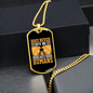 Dogs Never Bite Me Yellow Necklace Stainless Steel or 18k Gold Dog Tag 24" Chain-Express Your Love Gifts