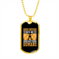 Dogs Never Bite Me Yellow Necklace Stainless Steel or 18k Gold Dog Tag 24" Chain-Express Your Love Gifts