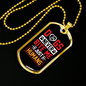 Dogs Never Bite Necklace Stainless Steel or 18k Gold Dog Tag 24" Chain-Express Your Love Gifts