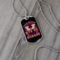 Dogs Never Bite Purple Necklace Stainless Steel or 18k Gold Dog Tag 24" Chain-Express Your Love Gifts
