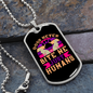 Dogs Never Bite Purple Necklace Stainless Steel or 18k Gold Dog Tag 24" Chain-Express Your Love Gifts