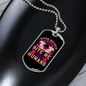 Dogs Never Bite Purple Necklace Stainless Steel or 18k Gold Dog Tag 24" Chain-Express Your Love Gifts