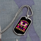 Dogs Never Bite Purple Necklace Stainless Steel or 18k Gold Dog Tag 24" Chain-Express Your Love Gifts