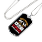 Dogs Never Bite White Necklace Stainless Steel or 18k Gold Dog Tag 24" Chain-Express Your Love Gifts