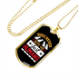 Dogs Never Bite White Necklace Stainless Steel or 18k Gold Dog Tag 24" Chain-Express Your Love Gifts
