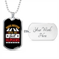 Dogs Never Bite White Necklace Stainless Steel or 18k Gold Dog Tag 24" Chain-Express Your Love Gifts