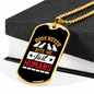 Dogs Never Bite White Necklace Stainless Steel or 18k Gold Dog Tag 24" Chain-Express Your Love Gifts