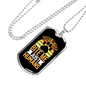 Dogs Never Bite Yellow Necklace Stainless Steel or 18k Gold Dog Tag 24" Chain-Express Your Love Gifts