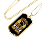 Dogs Never Bite Yellow Necklace Stainless Steel or 18k Gold Dog Tag 24" Chain-Express Your Love Gifts
