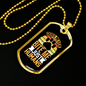 Dogs Never Bite Yellow Necklace Stainless Steel or 18k Gold Dog Tag 24" Chain-Express Your Love Gifts