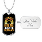 Dogs Never Bite Yellow Necklace Stainless Steel or 18k Gold Dog Tag 24" Chain-Express Your Love Gifts