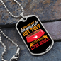 Dogs Not Our Life Red Necklace Stainless Steel or 18k Gold Dog Tag 24" Chain-Express Your Love Gifts