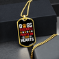 Dogs Paw Prints Our Hearts Necklace Stainless Steel or 18k Gold Dog Tag 24" Chain-Express Your Love Gifts