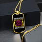 Dogs Speak Yellow Pink Necklace Stainless Steel or 18k Gold Dog Tag 24" Chain-Express Your Love Gifts