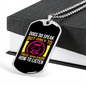 Dogs Speak Yellow Pink Necklace Stainless Steel or 18k Gold Dog Tag 24" Chain-Express Your Love Gifts