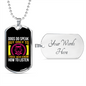 Dogs Speak Yellow Pink Necklace Stainless Steel or 18k Gold Dog Tag 24" Chain-Express Your Love Gifts